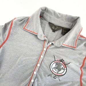 Goode Rider Equestrian Polo Shirt Womens Medium Gray Bamboo 3/4 Sleeve Top